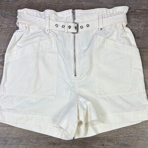 NEW Banana Republic Linen Blend Belted High Waisted Shorts Size 12